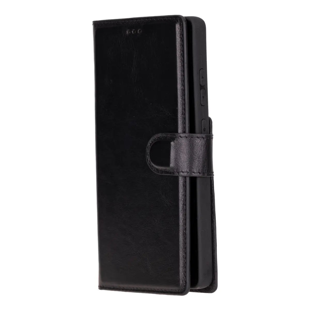 Premium Black Magnetic Leather Wallet Case for Samsung Galaxy S25 Ultra - Slim Protective Cover with Card Slots | Perfect for Business, Travel & Everyday Use