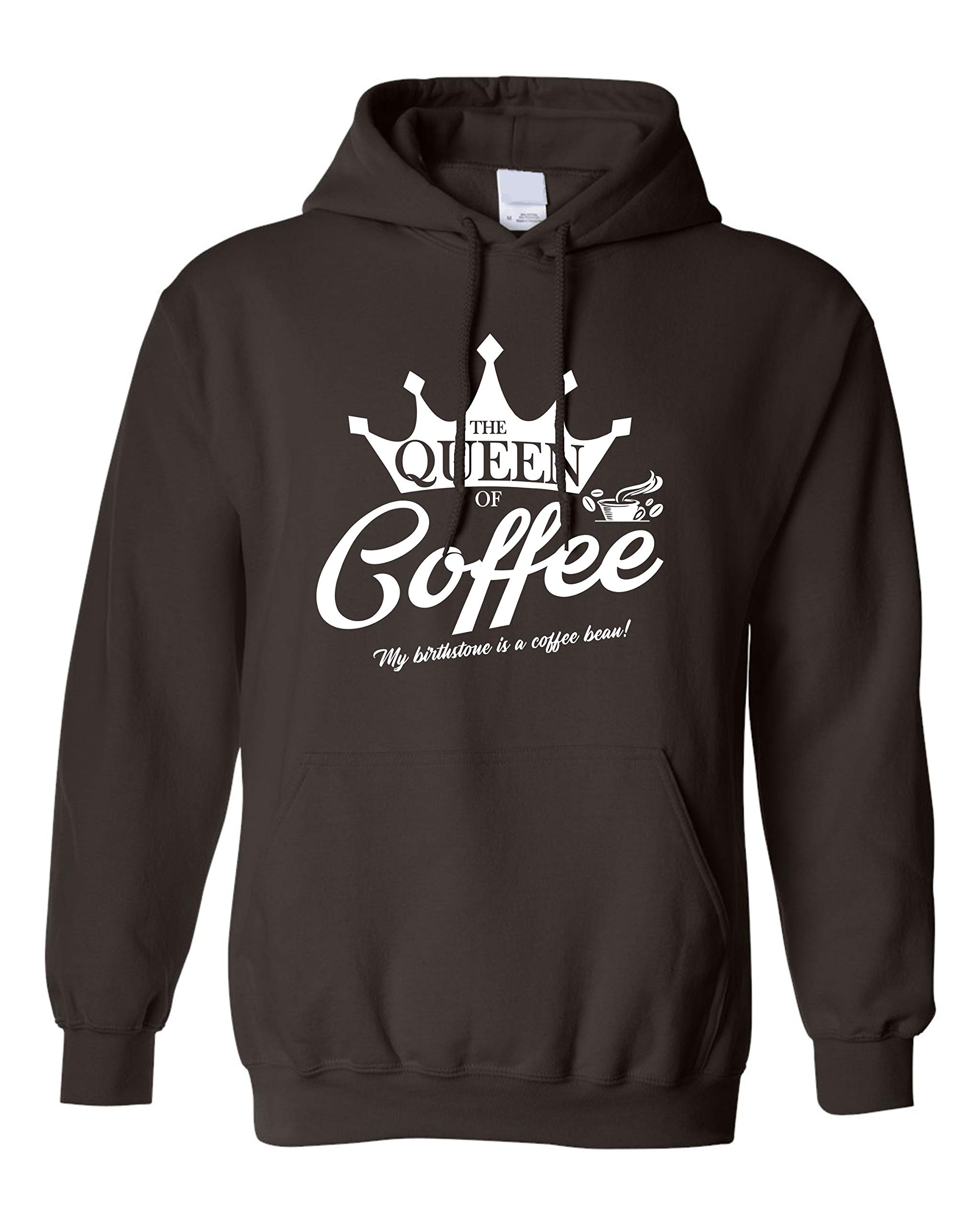 Funny Coffee Lover Hoodie - Squatch King Threads The Queen Of Coffee Sweatshirt for Adults | Perfect Gift for Baristas & Coffee Enthusiasts