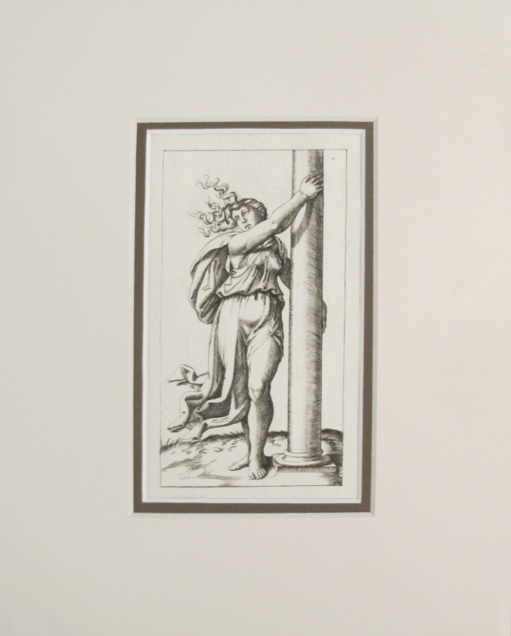 Antique 1781 Italian Engraving - Dante's Divine Comedy Art Print with Classical Woman & Column - Perfect for Home Decor, Office Wall Art & Renaissance Literature Lovers