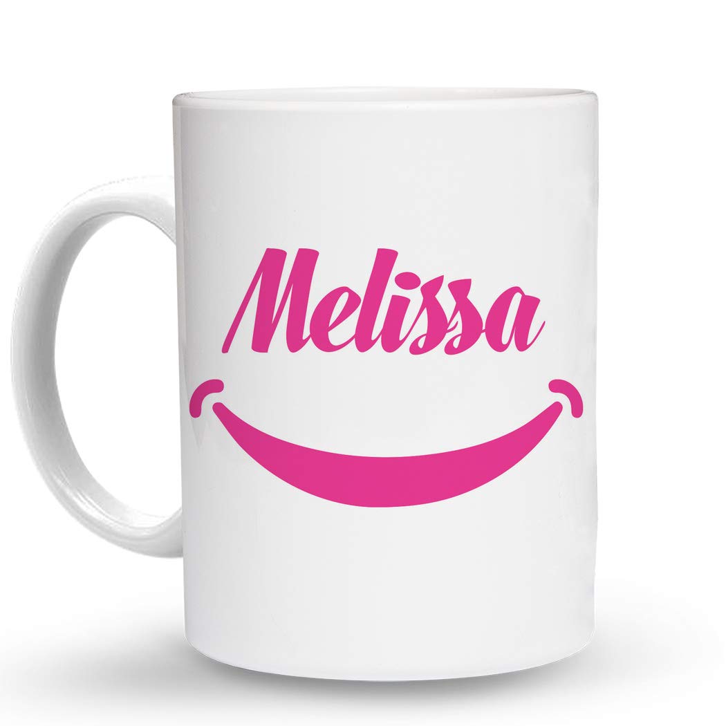 Makoroni Melissa Name Coffee Mug - 11 Oz Unique Ceramic Cup for Women, Perfect for Coffee, Tea & Hot Drinks - Great Gift for Birthdays, Office & Home Use