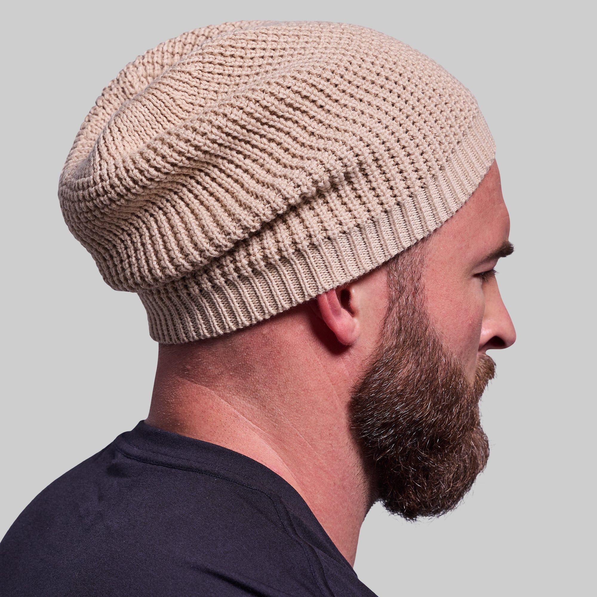 Primitive Waffle Knit Beanie - Soft Winter Hat for Men & Women - Warm Wheat Color - Perfect for Skiing, Hiking & Outdoor Activities