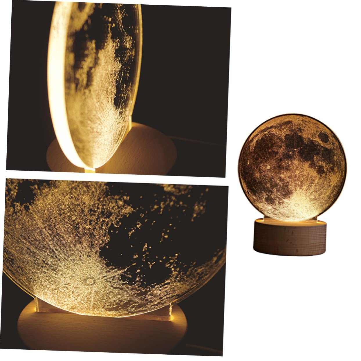 OSALADI 3D LED Night Light - Dandelion Moon Nightlight with Touch Control, Decorative Bedside Lamp for Bedroom, Kids Room, Nursery | Perfect for Nighttime Reading, Relaxation & Safe Navigation