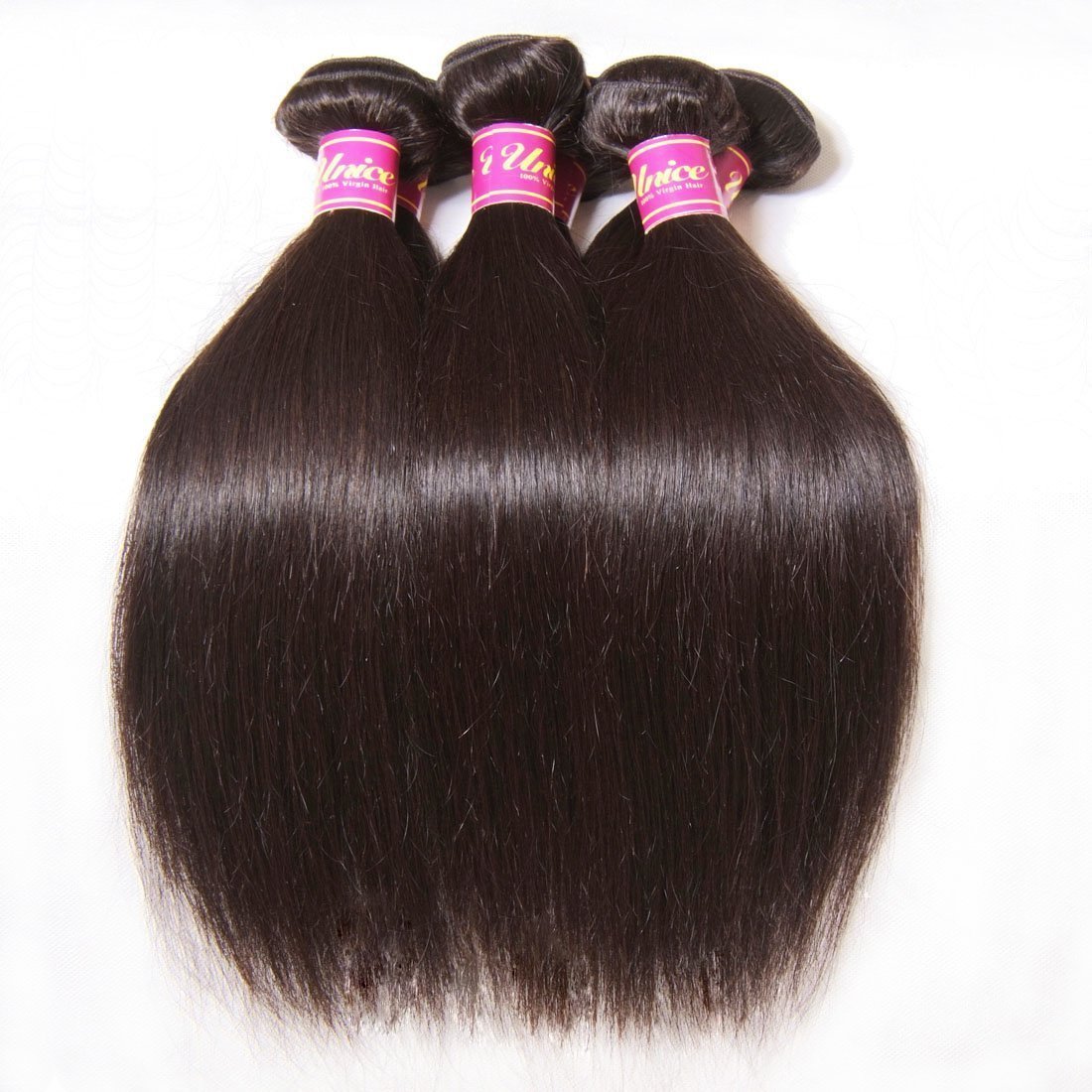 UNICE 10A Malaysian Straight Virgin Human Hair Weaves - 4 Bundles Unprocessed 100% Human Hair Extensions (20 20 20 20 Inch) for Natural Look, Styling & Volume Boost - Perfect for Daily Wear, Parties & Special Occasions