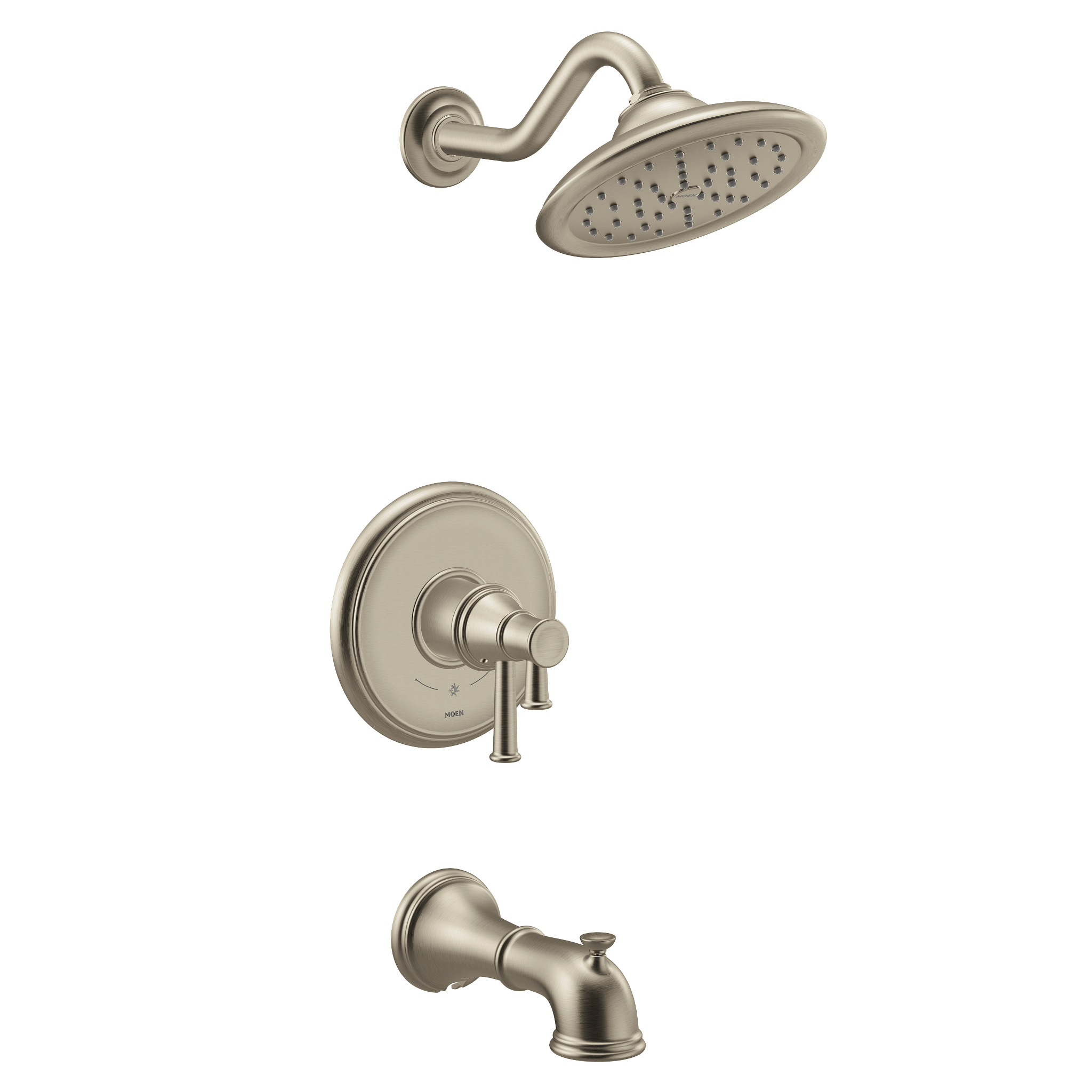 Belfield Chrome M CORE 4 Series Tub Shower Faucet Set - Modern Bathroom Fixture for Shower and Bathtub - Perfect for Home Renovation and Spa-Like Experience