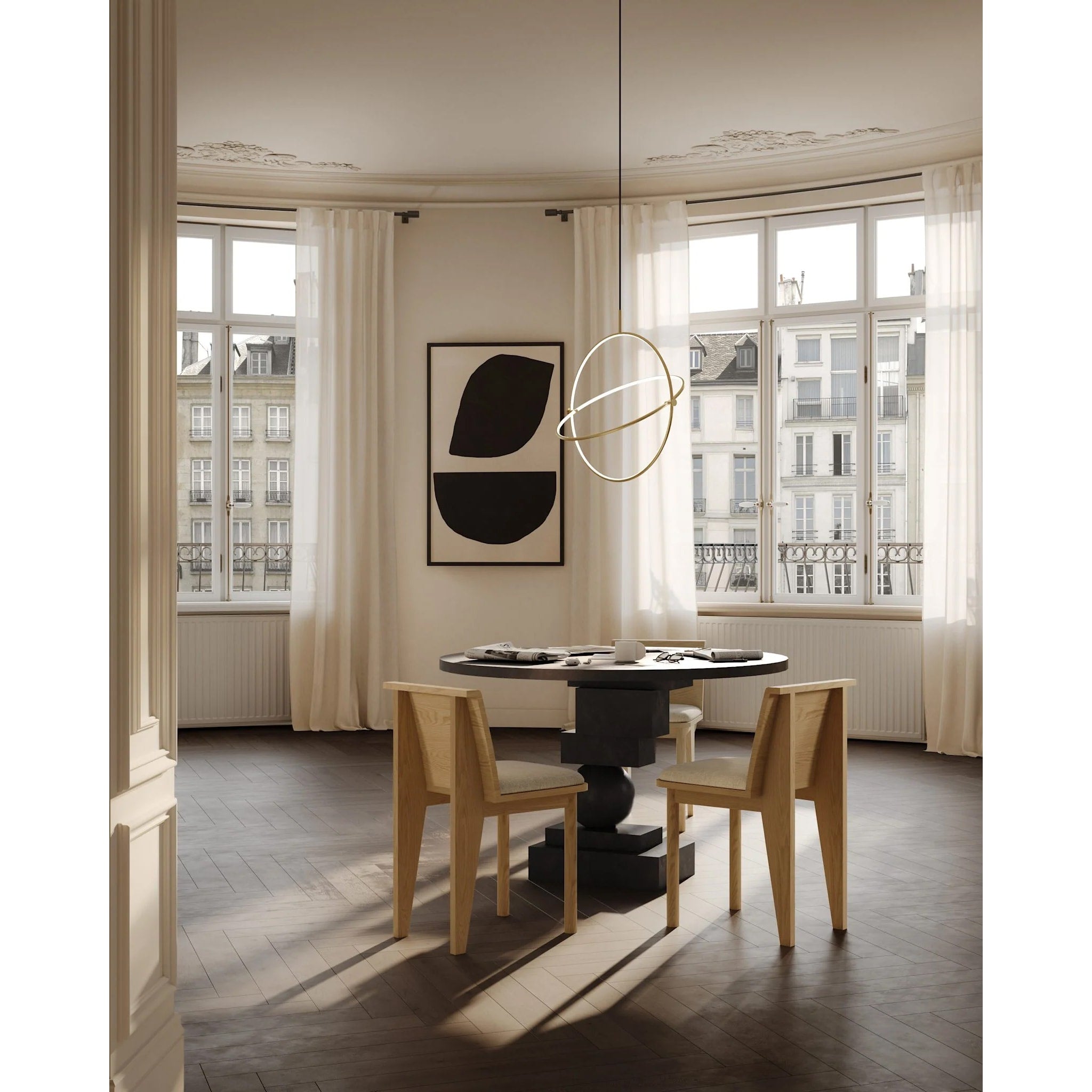 PRE ORDER 101 COPENHAGEN Brutus Slim Dining Chair - Natural Oak Wood Modern Scandinavian Design - Perfect for Small Spaces, Kitchen Nooks & Minimalist Dining Rooms