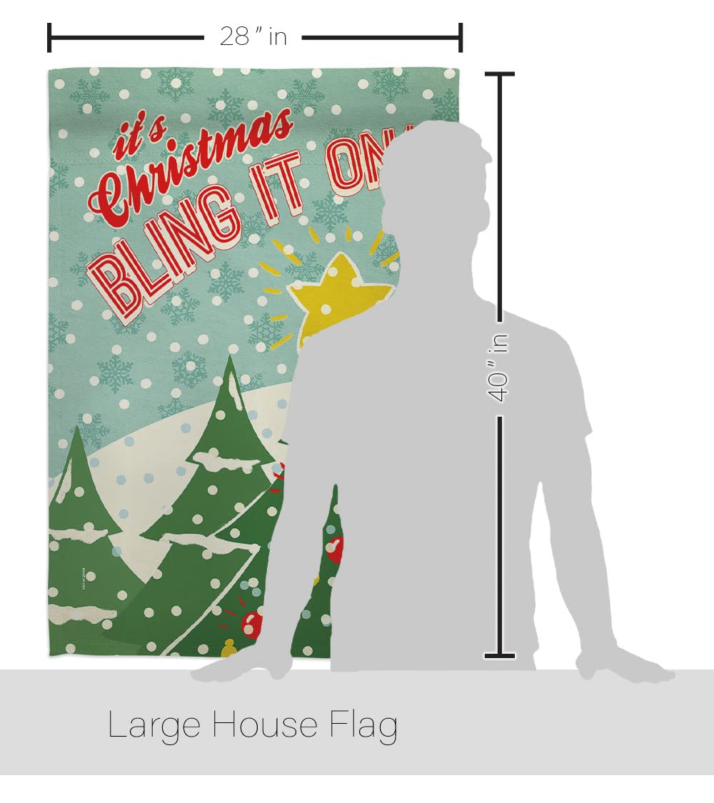 Bling It On Winter Christmas Flag Set 28x40
