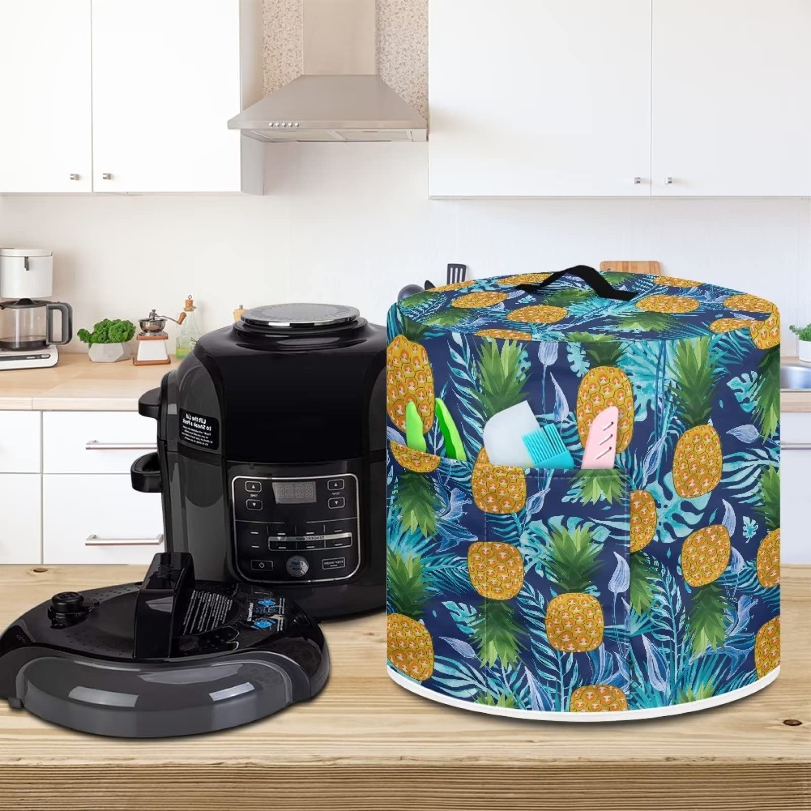 Pineapple Kitchen Appliance Cover for 3 qt Pressure Cooker - Small Dust Protector for Electric Pressure Cooker, Air Fryer, Rice Cooker, Steamer, Toaster & Oven - Washable & Reusable - Perfect for Kitchen Countertop Organization & Appliance Protection