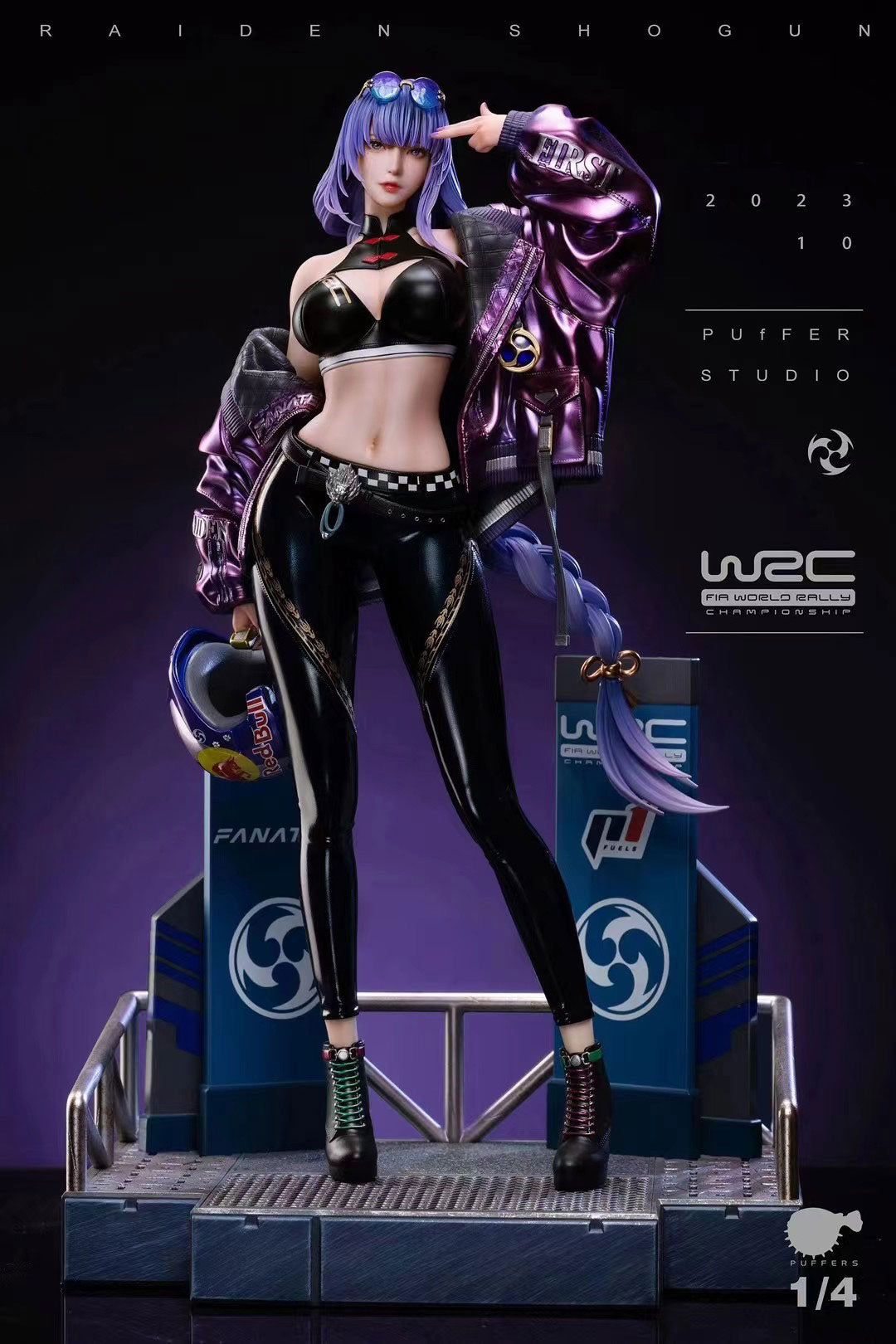 Race Queen Raiden Shogun Cosplay Costume - Anime Genshin Impact Puffer Studio Outfit for Conventions & Cosplay Events