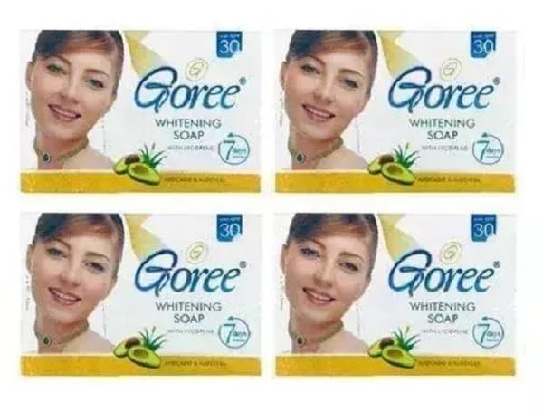 HMG Natural Whitening Soap for Face & Body - Pack of 4 Bars - Brightening, Even Skin Tone - Perfect for Daily Skincare Routine & Acne Treatment