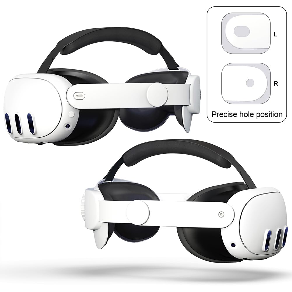 Balanced Pressure Head Strap for Meta Quest 3 - Adjustable & Detachable Anti-Choking Design | Comfortable VR Headset Accessory for Gaming & Virtual Reality Experiences