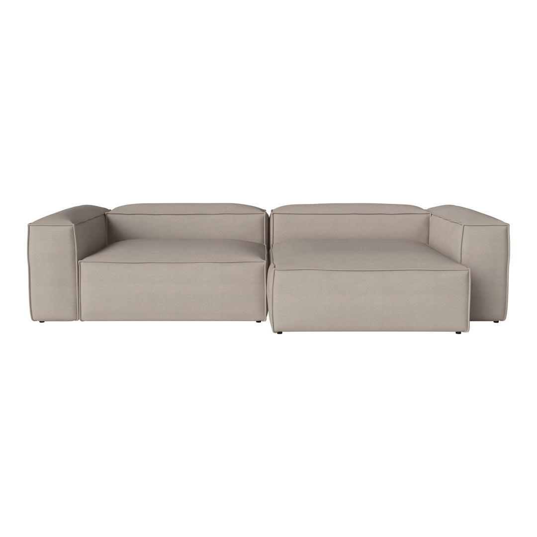 Cosima 2-Seater Sofa with Chaise Lounge - Modern Fabric Sectional Couch for Small Spaces, Living Room & Apartment Furniture (Gray) - Perfect for Relaxing, Entertaining & Small Space Living