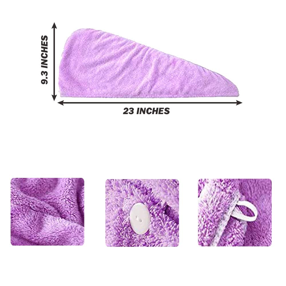 Best Superfine Fiber Hair-Drying Towel for Women - Ultra Absorbent Microfiber Hair Towel (7X Faster Drying) - Set of 1, Multicolor - Perfect for Travel, Gym, Swimming & Home Hair Care