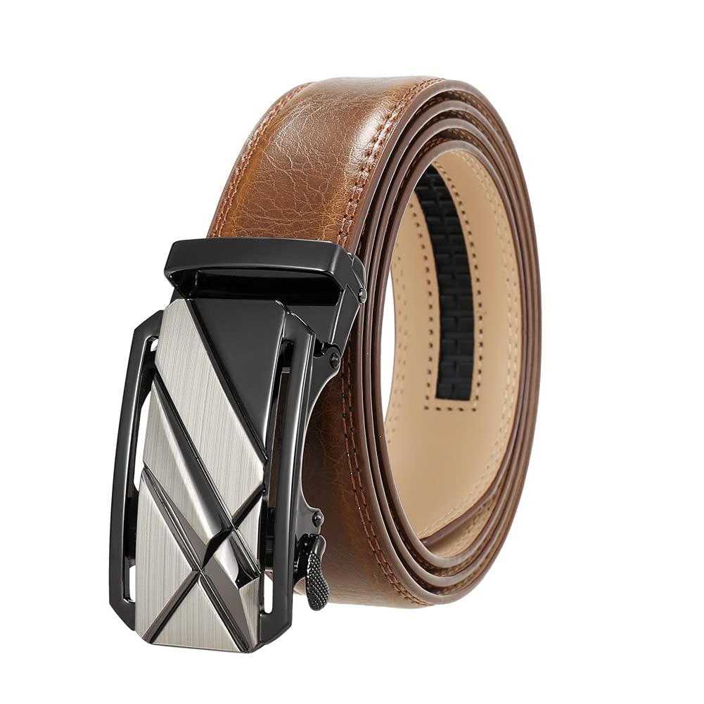 Premium Genuine Leather Men's Belt - Automatic Buckle, Black & Coffee Brown | Stylish & Durable for Casual, Office & Formal Wear | KAPOHU Fashion Accessories