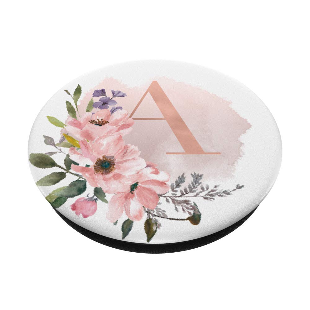 Rose Pink Lilac Blush Flowers White Monogram Letter A - Personalized Floral Decor for Weddings, Baby Showers & Home Decor