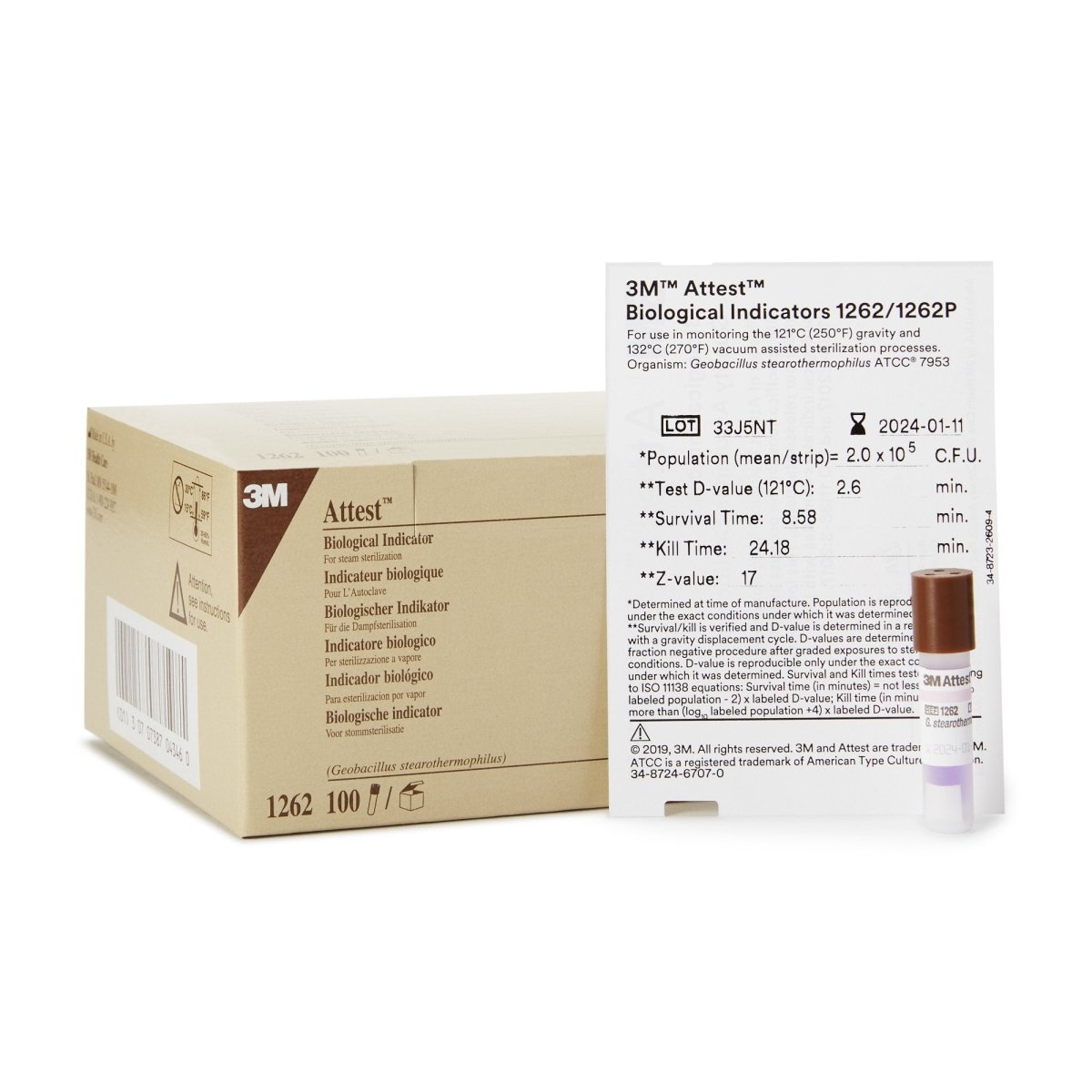 3M Attest 48 Hour Biological Indicator Vial for Steam Sterilization - Fast Spore Testing for Autoclave Validation | Perfect for Hospitals, Labs & Dental Clinics