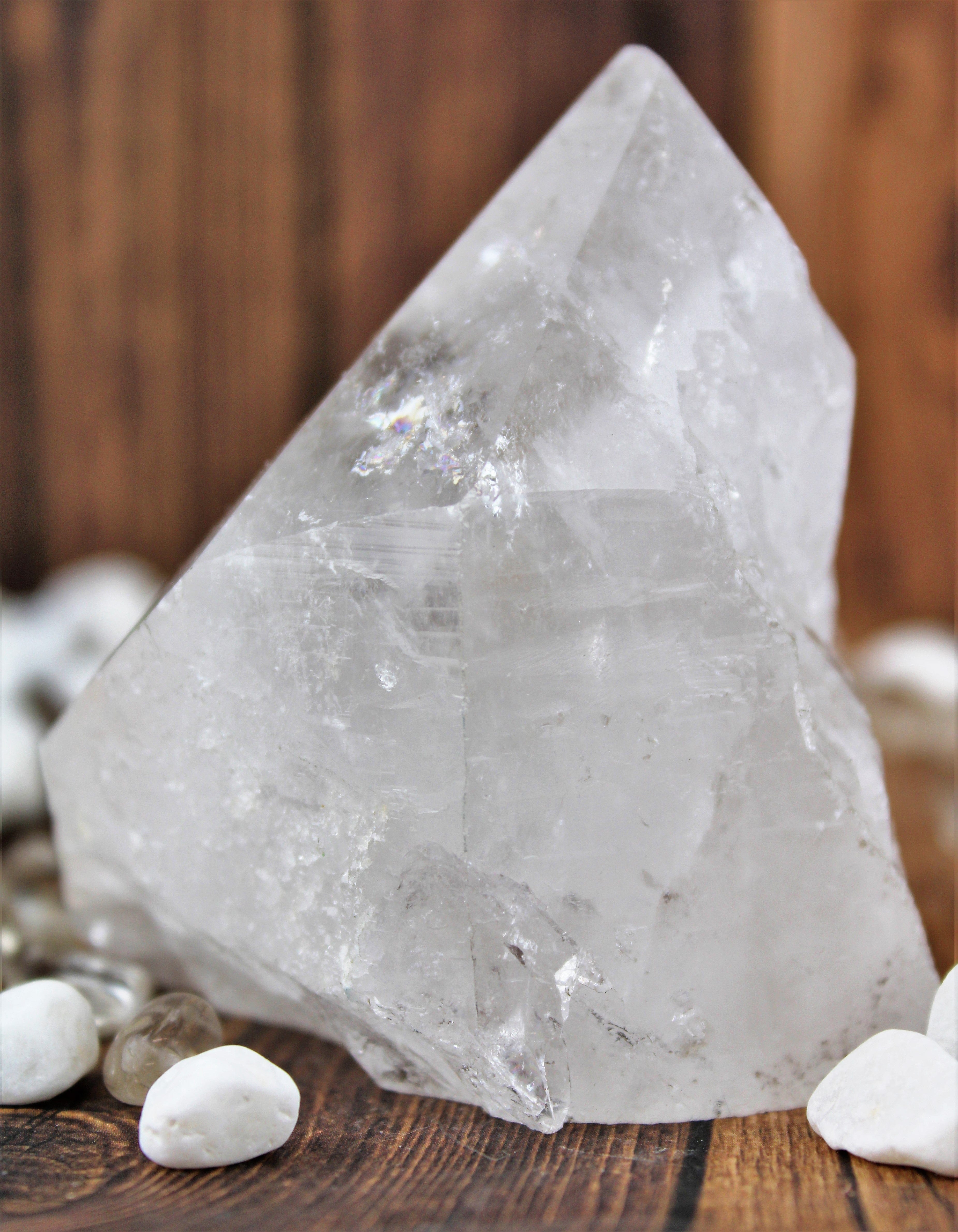 Natural Clear Quartz Generator - High-Quality Healing Crystal for Meditation, Energy Cleansing & Spiritual Growth | Perfect for Home, Office & Yoga Spaces