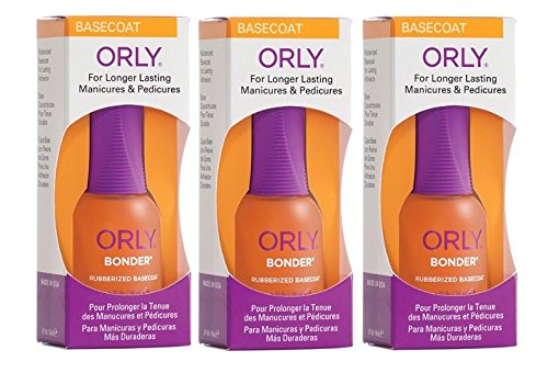 Orly Nail Bonder Nail Treatment - 0.6 oz (3 Pack) | Base Coat for Stronger, Longer-Lasting Manicures | Perfect for Gel, Acrylic & Regular Polish Application