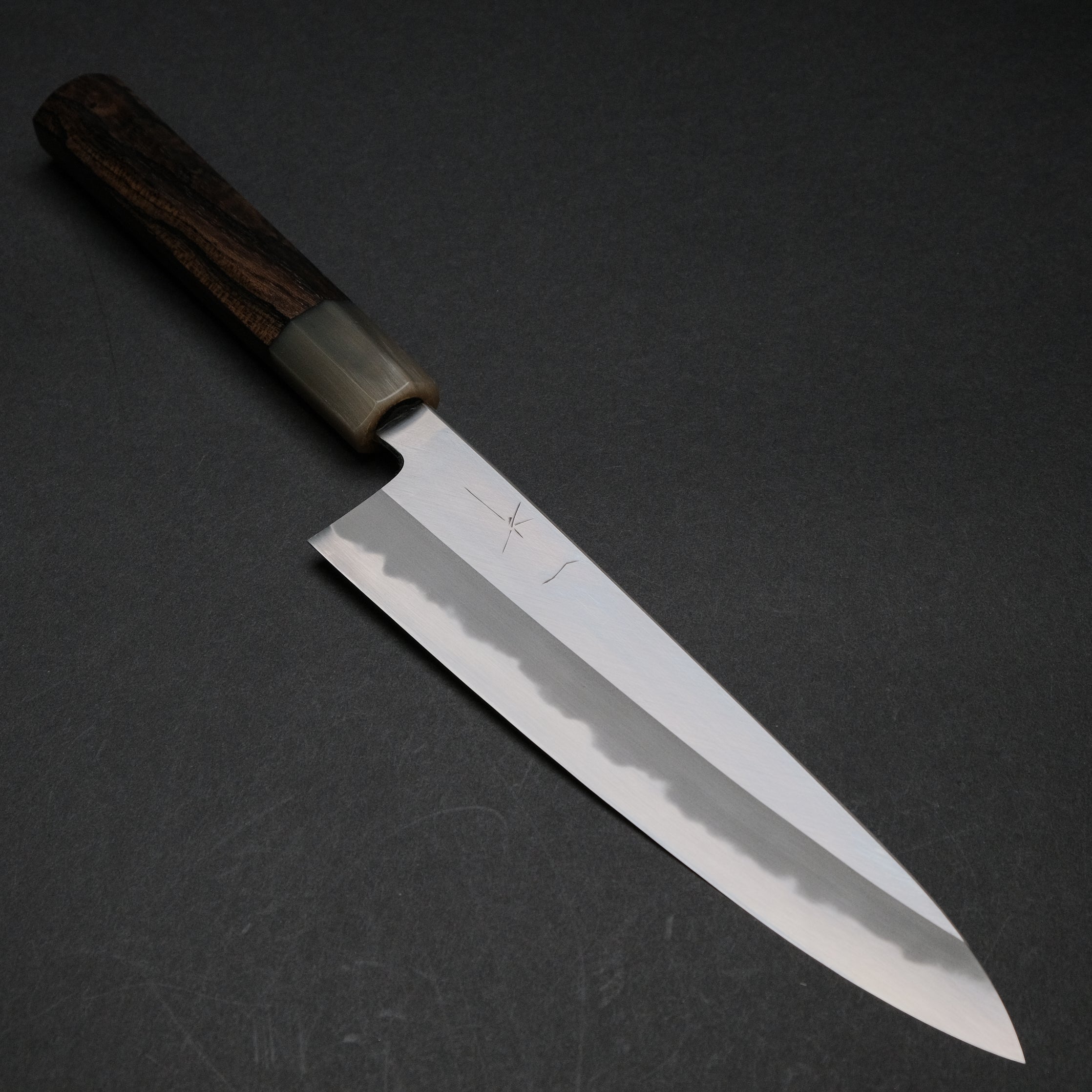 Premium Hitohira Tanaka Kyuzo Blue #1 Steel 210mm Gyuto Chef Knife - Handcrafted Japanese Ziricote Wood Handle - Perfect for Sushi, Meat Cutting & Professional Kitchen Use