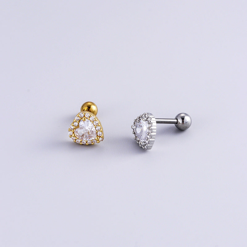 16G Surgical Steel Cartilage Earrings - Bowknot, Heart & Tiny Conch Studs with Ball Back | Hypoallergenic Body Jewelry for Women | Perfect for Daily Wear, Parties & Gifts