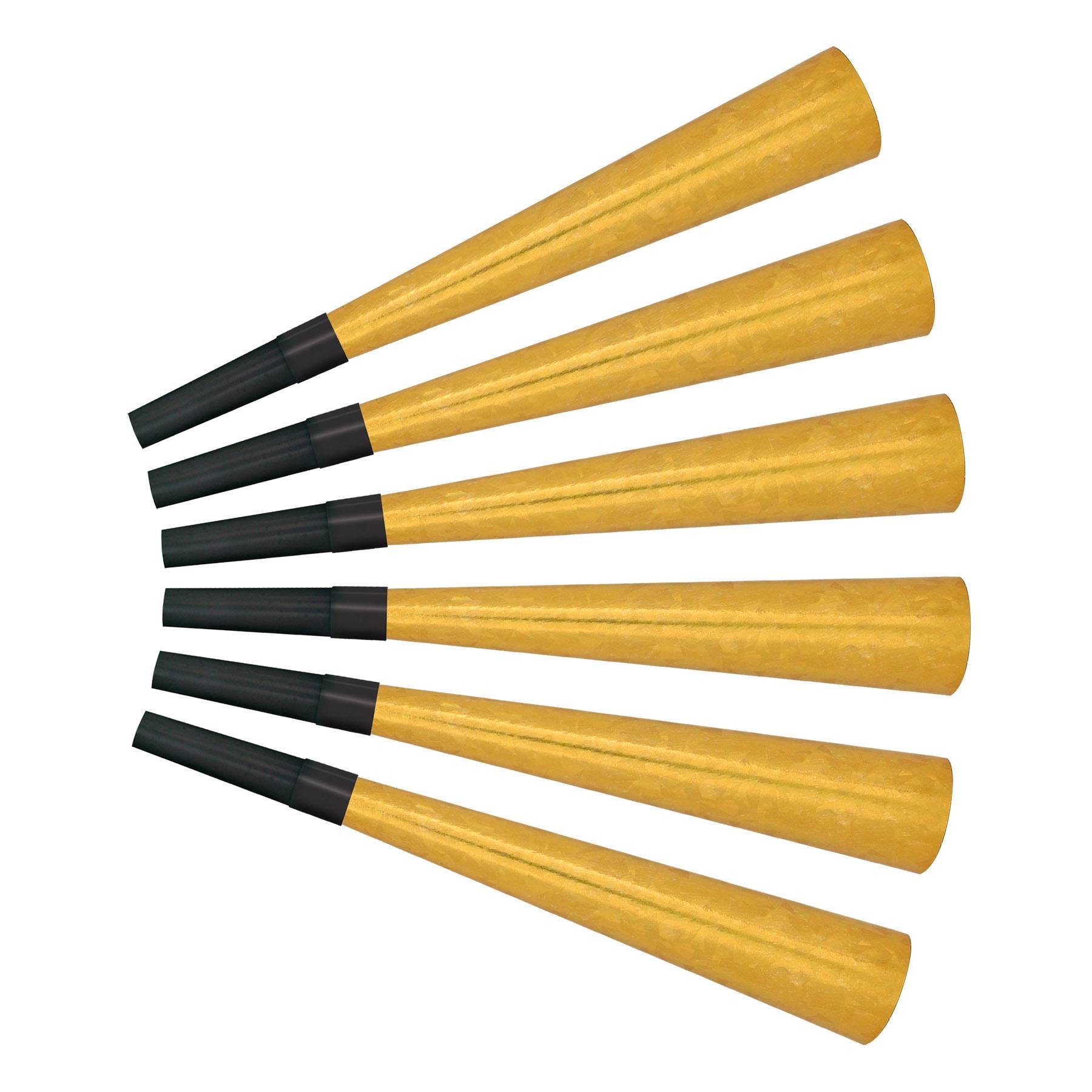 100 Pack Beistle Swingin' Gold New Year's Party Horns - Premium Blowout Noisemakers for NYE Celebrations, Birthday Parties & Festive Events