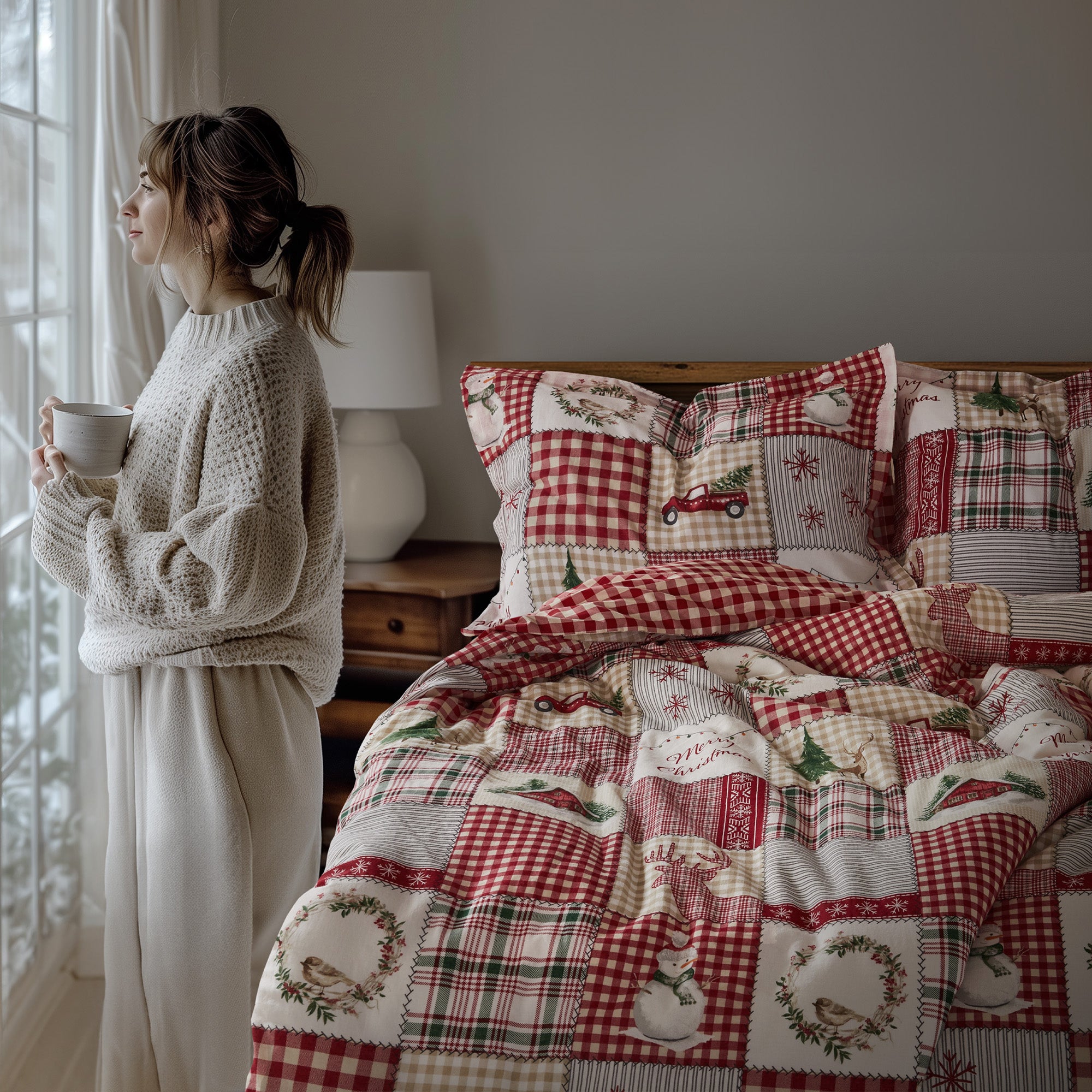 Cozy Christmas Duvet Cover Set - Holiday Bedding for Festive Home Decor | Perfect for Winter Bedrooms & Guest Rooms