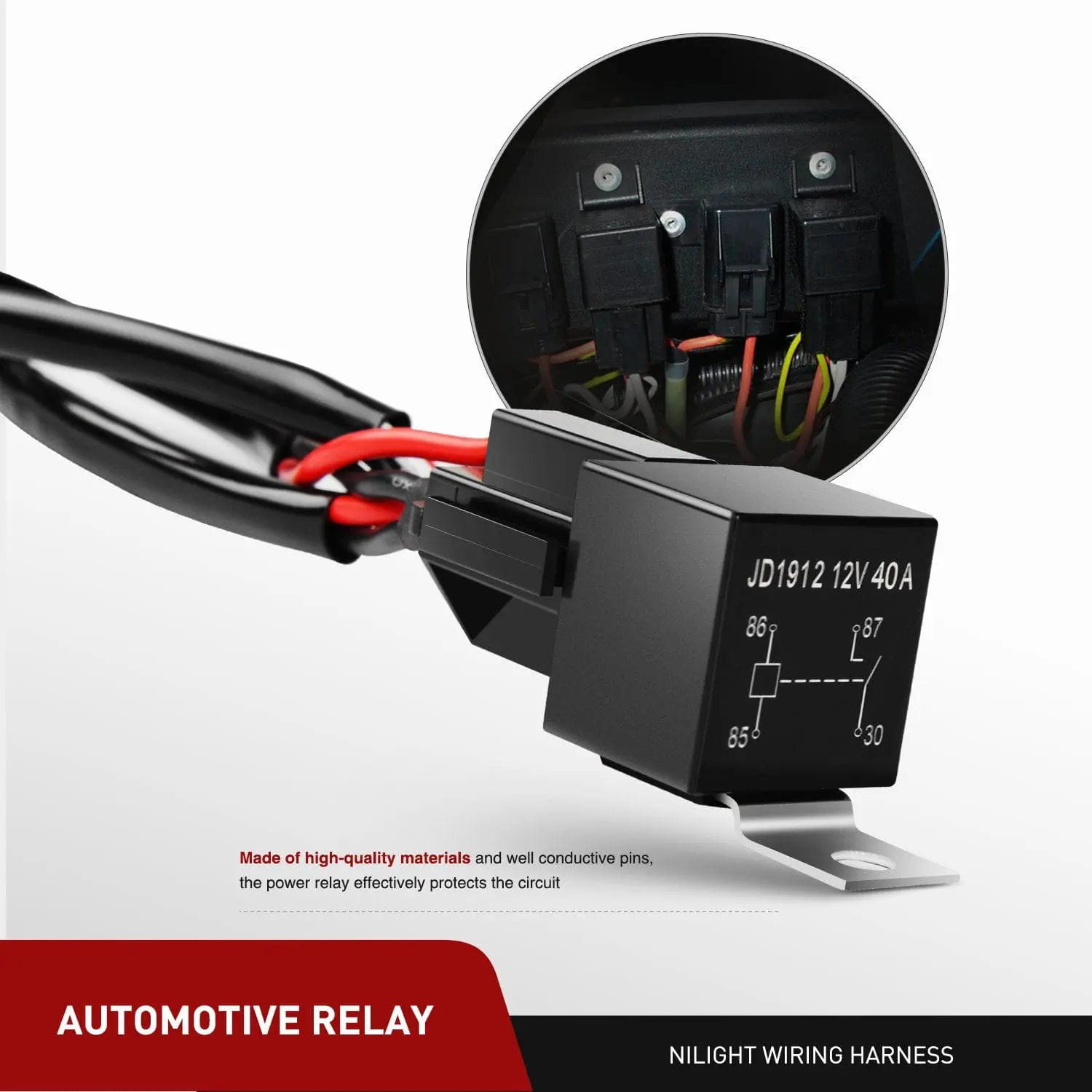 16AWG Wire Harness Kit with 2 Leads, 12V Mouse Style Switch, 3 Fuses & 4 Spade Connectors - Perfect for Automotive, Marine and DIY Electrical Projects