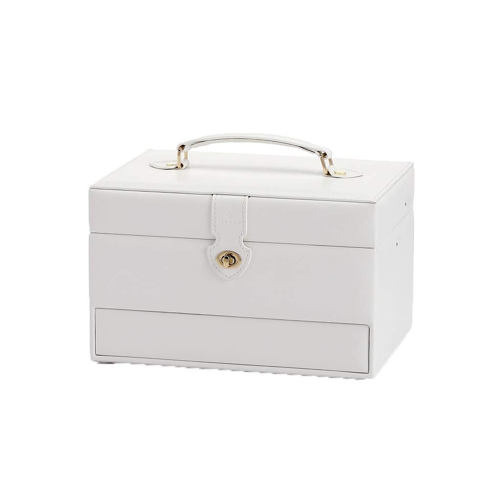 Elegant Leather Jewelry Storage Box - Organizer for Necklace, Watch & Cosmetics | Perfect Gift for Women | Home Bedroom & Dressing Table Decor | Multi-Purpose Storage Solution for Jewelry, Watches & Makeup Accessories