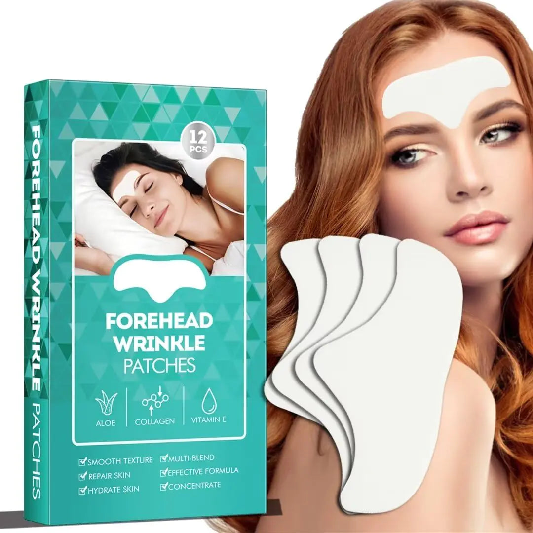 Forehead Wrinkle Patches (12 Pack) - Anti-Aging Face Strips to Smooth Fine Lines & Wrinkles Naturally | Perfect for Nighttime Skincare & Daily Use