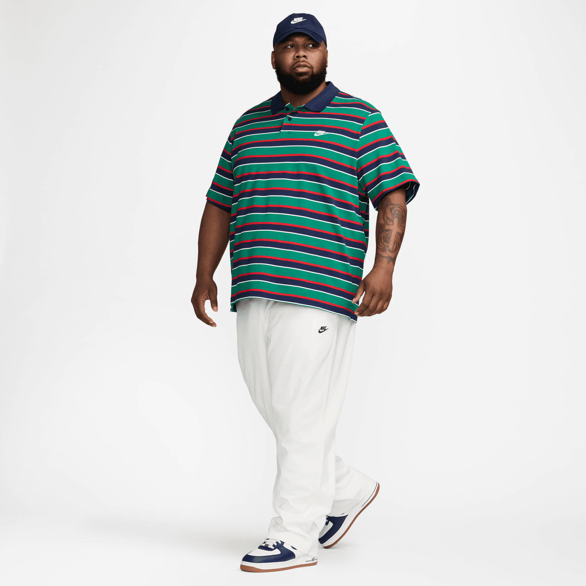 Men's Striped Polo Shirt - Green, Navy & Red Color Options | Casual Golf & Business Casual Wear