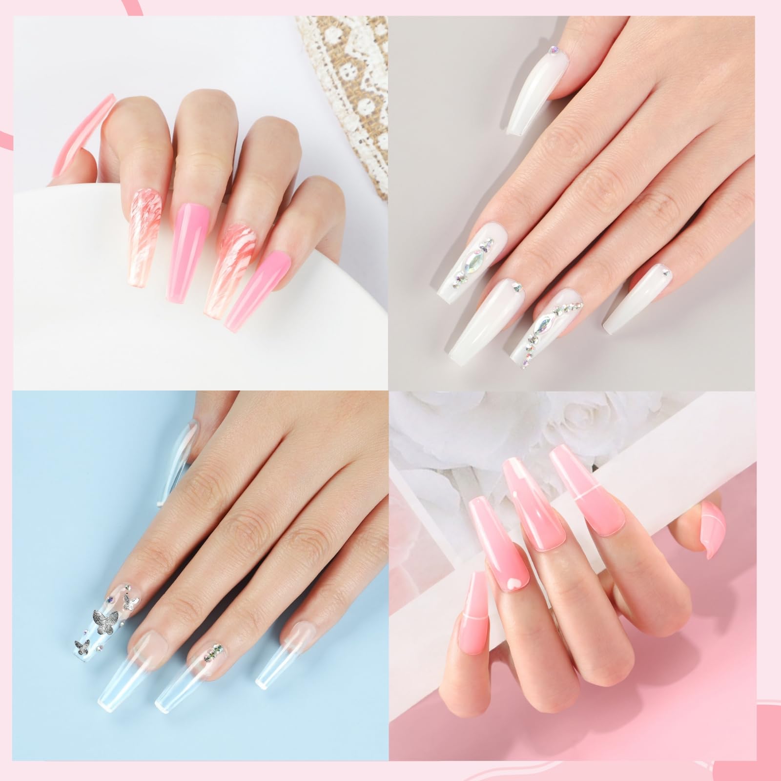 PEACECOLOR Complete UV Gel Nail Kit with 12 Semi-Permanent Nail Polishes, 36W UV Lamp, 3 Poly Nail Extension Gels, Base & Top Coat - Professional Manicure Set for Home & Salon Nail Art