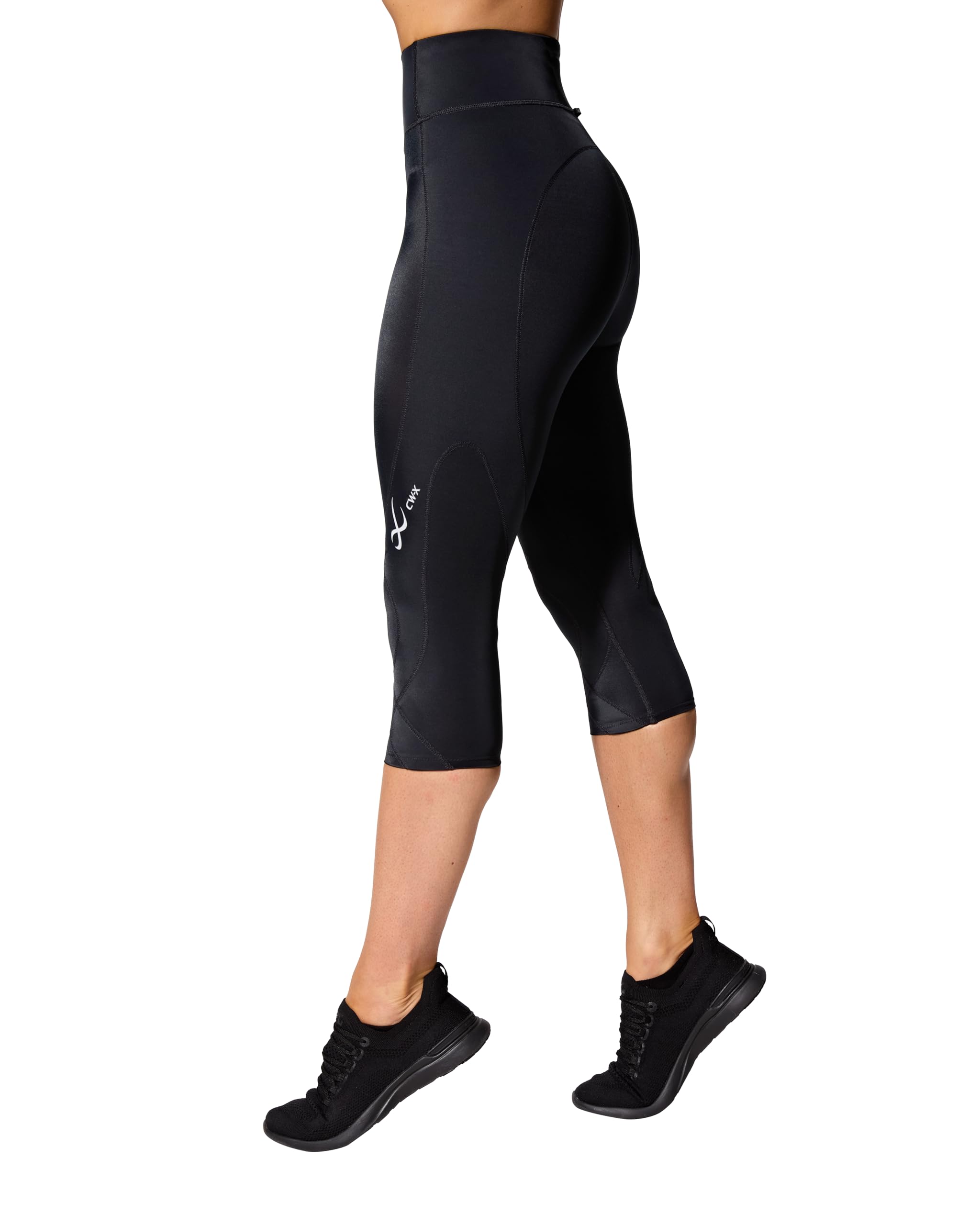 CW-X Women's Stabilyx 3.0 Joint Support 3/4 Capri Compression Tight - High-Rise Leggings with Back Phone Pocket for Running, Yoga & Workout - Breathable & Supportive Activewear for Women