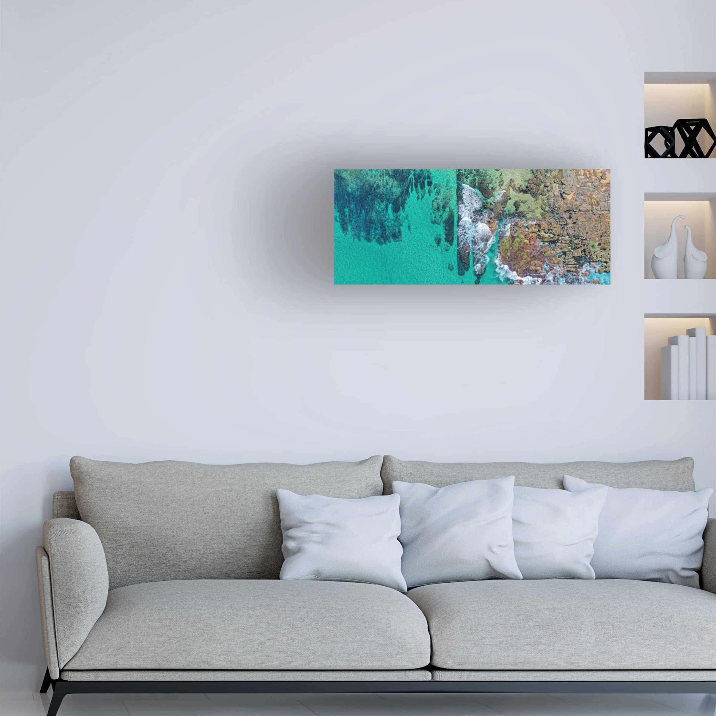 Trademark Fine Art 'Ocean Abstractions 6' Canvas Wall Art by Beata Czyzowska Young - Modern Coastal Painting for Living Room, Bedroom & Office Decor