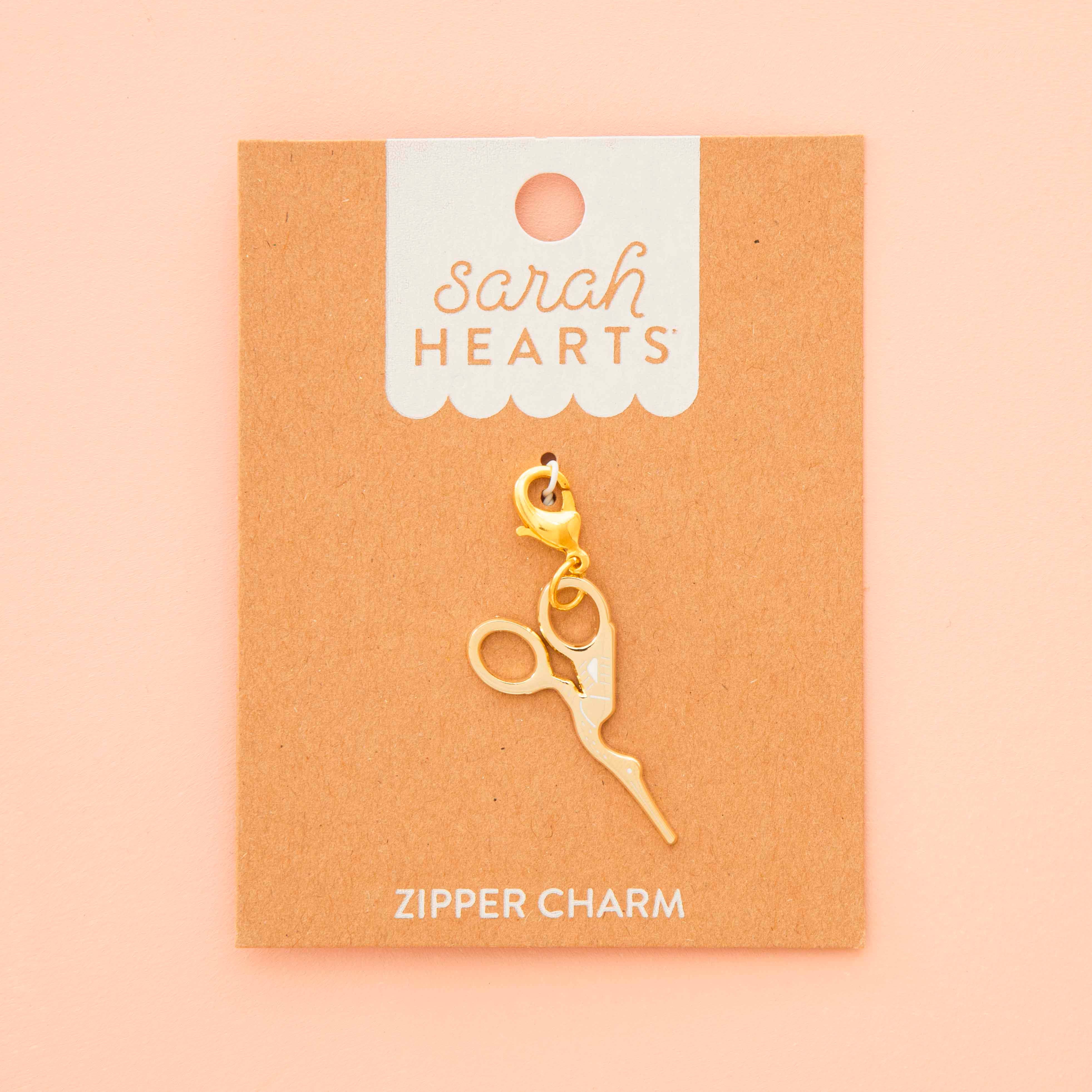 Gold Stork Embroidery Scissors Charm - Removable Zipper Pull for DIY Crafts, Sewing Projects & Keychain Accessories - Perfect for Gift Giving & Fashion Accessories