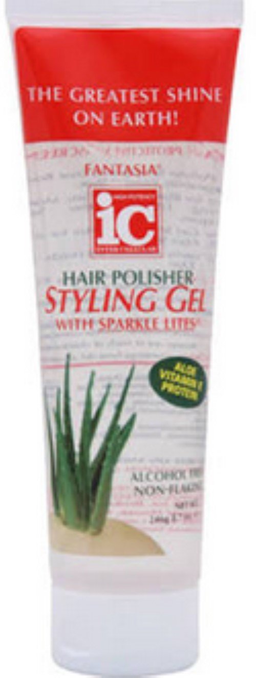 Fantasia Hair Polisher Styling Gel - 8.7 oz (Pack of 8) - Strong Hold, Frizz Control & Shine for All Hair Types - Perfect for Curly, Wavy & Straight Hair Styling at Home or Salon