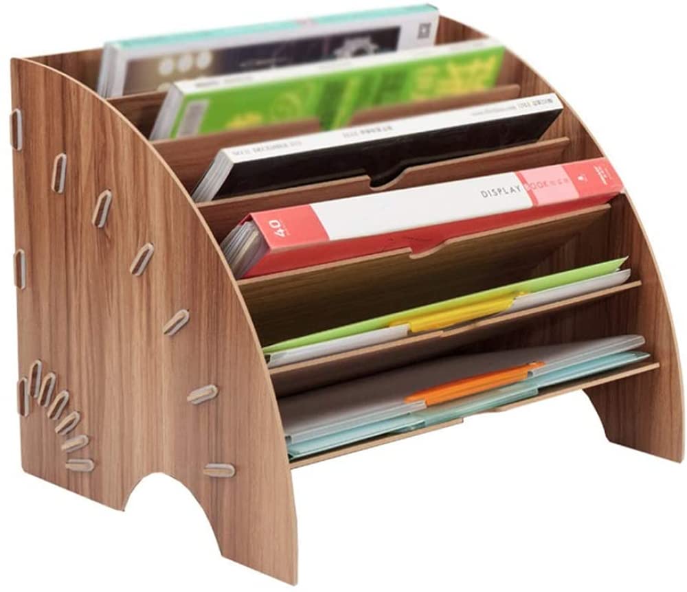 Wooden Office Stationery Organizer - Expandable File Rack for Letters, Magazines & Documents - Desktop Storage Stand (35.5x27x27cm) - Perfect for Home Office, Study & Workspace Organization