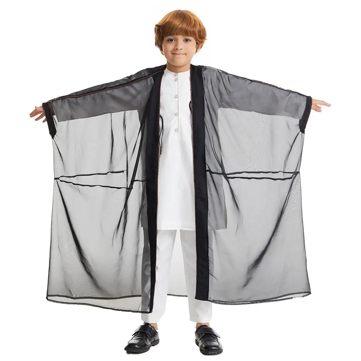 Authentic Middle Eastern Arab Boy Bisht - Traditional Embroidered Robe for Special Occasions | Perfect for Weddings, Eid Celebrations & Cultural Events