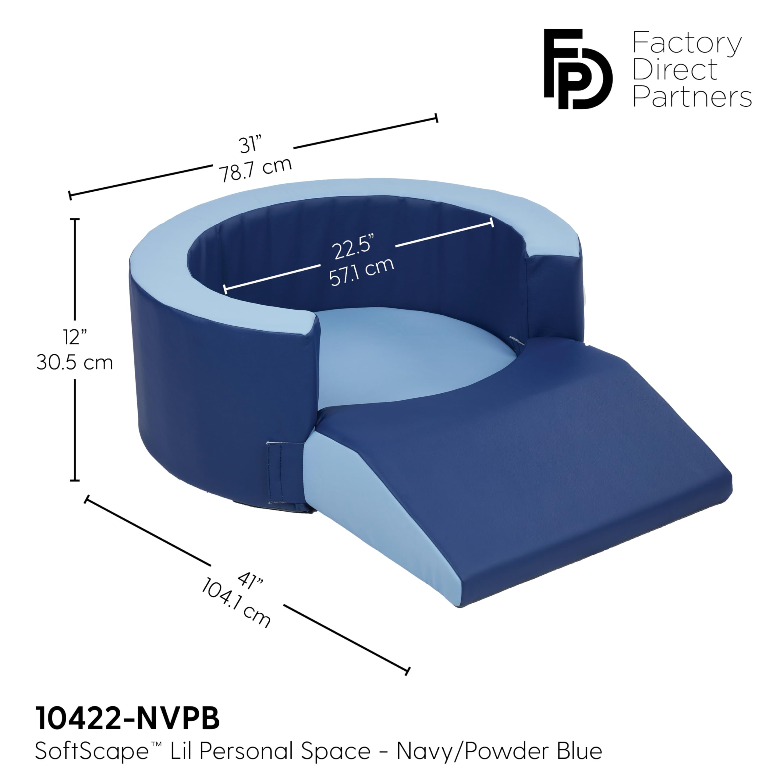SoftScape Lil Personal Space Foam Retreat for Babies & Toddlers - Navy/Powder Blue | Cozy Safe Play Area for Reading, Snacking & Relaxing | Perfect for Nursery, Daycare & Home Playrooms