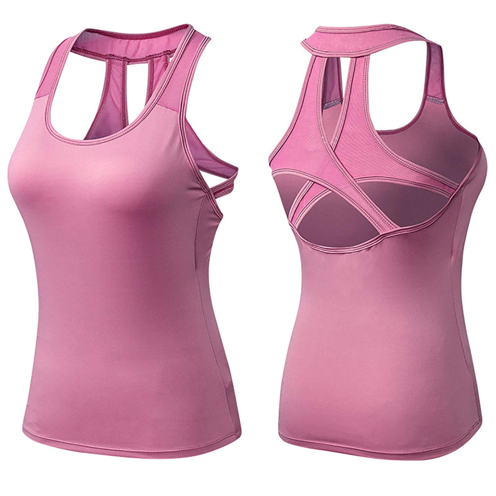 Women's Criss Cross Sleeveless Workout Tops - Athletic Running Yoga Shirts for Gym & Fitness | Breathable Moisture-Wicking Activewear for Yoga, Running, HIIT & Outdoor Sports