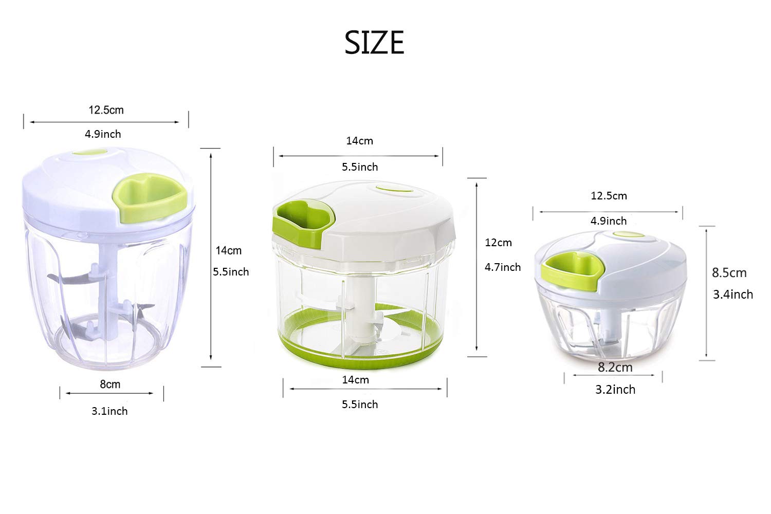 Vinipiak 3.5 Cup Manual Food Chopper - Handheld Vegetable Chopper for Onions, Garlic, Fruits, Nuts & Salad - Powerful Kitchen Mixer & Food Processor - Perfect for Meal Prep, Salsa Making & Quick Chopping