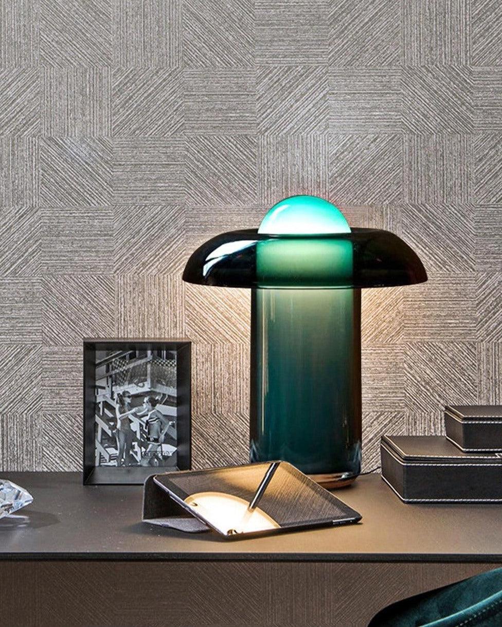 Modern Glass Mushroom Table Lamp - Elegant Bedside & Living Room Decor for Cozy Ambiance
