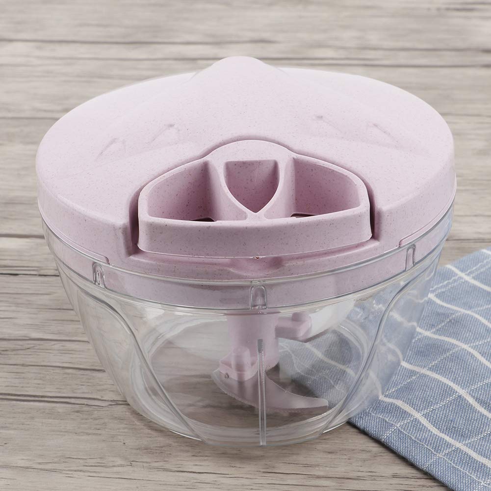 Restokki Manual Meat Grinder & Food Chopper - Mini Kitchen Gadget for Grinding Meat, Chopping Garlic, Vegetables, Onions & Fruits - Perfect for Home Cooking, Meal Prep & Camping (Pink)
