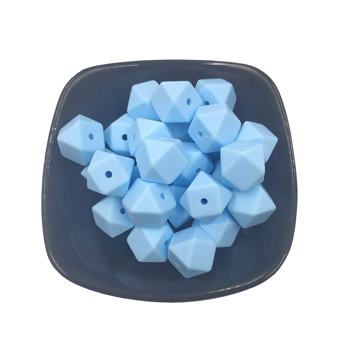 14mm Hexagonal Silicone Beads for DIY Jewelry & Keychains - 50pcs Bulk Craft Beads for Pens & Lanyards