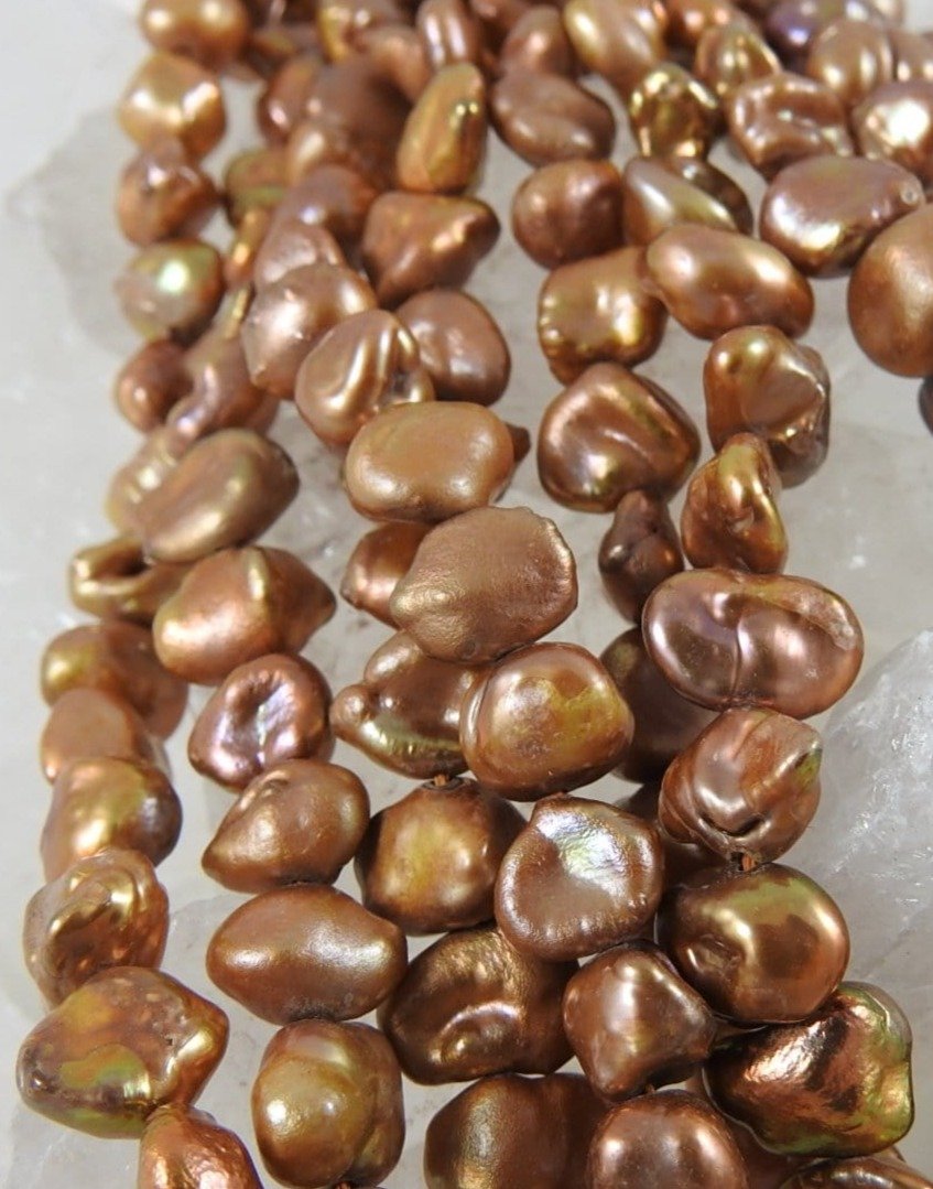 Natural Bronze Freshwater Pearl Beads Strand - Elegant Jewelry Making Supplies for Necklaces, Bracelets & DIY Crafts