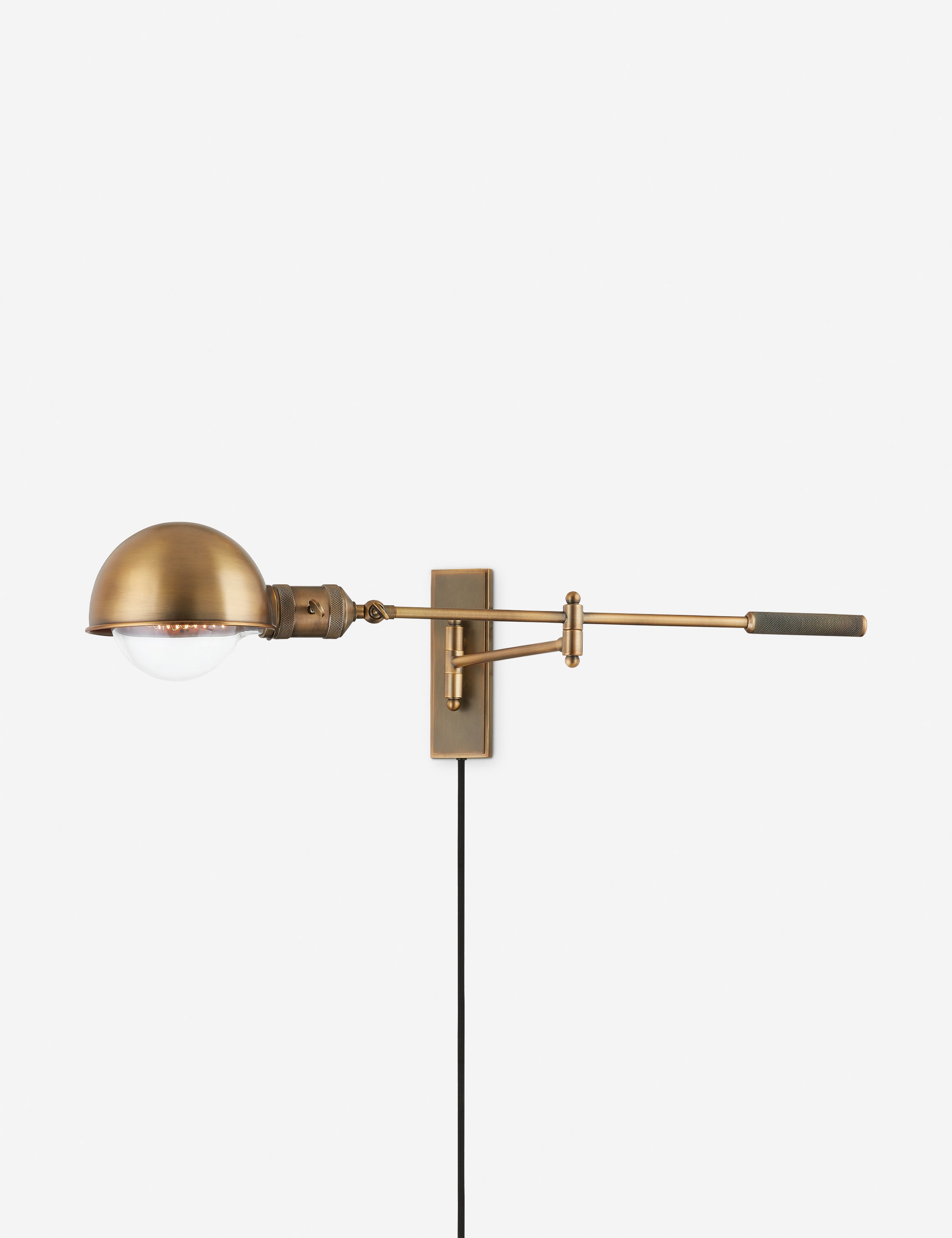 Davenport Adjustable Plug-In Wall Sconce - Modern Plug in Light Fixture for Bedroom, Living Room & Hallway Lighting