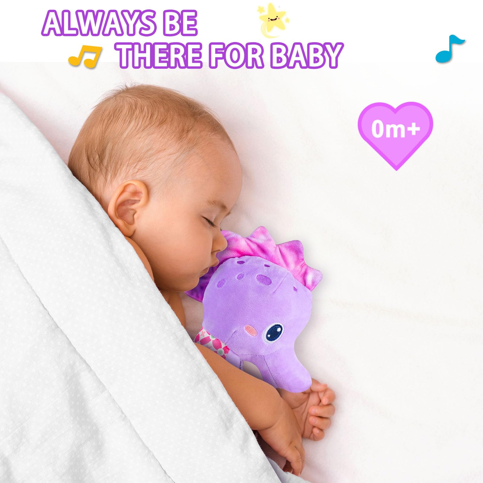 Fuzqq Musical Stuffed Animal Toy for Babies 0-12 Months - Soft, Crinkle & Rattle for Sensory Play