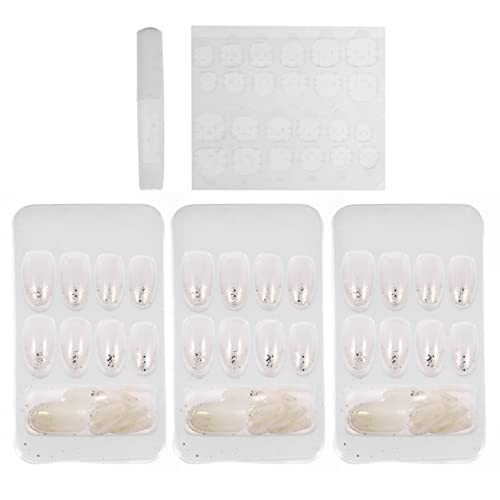 FOMIYES 72pcs Nail Art Kit - Artificial Nail Patches, Fake Nails Covers, Translucent Powder Nail Decorations for Women DIY Manicure | Perfect for Home Salon, Party, Wedding & Gift Giving