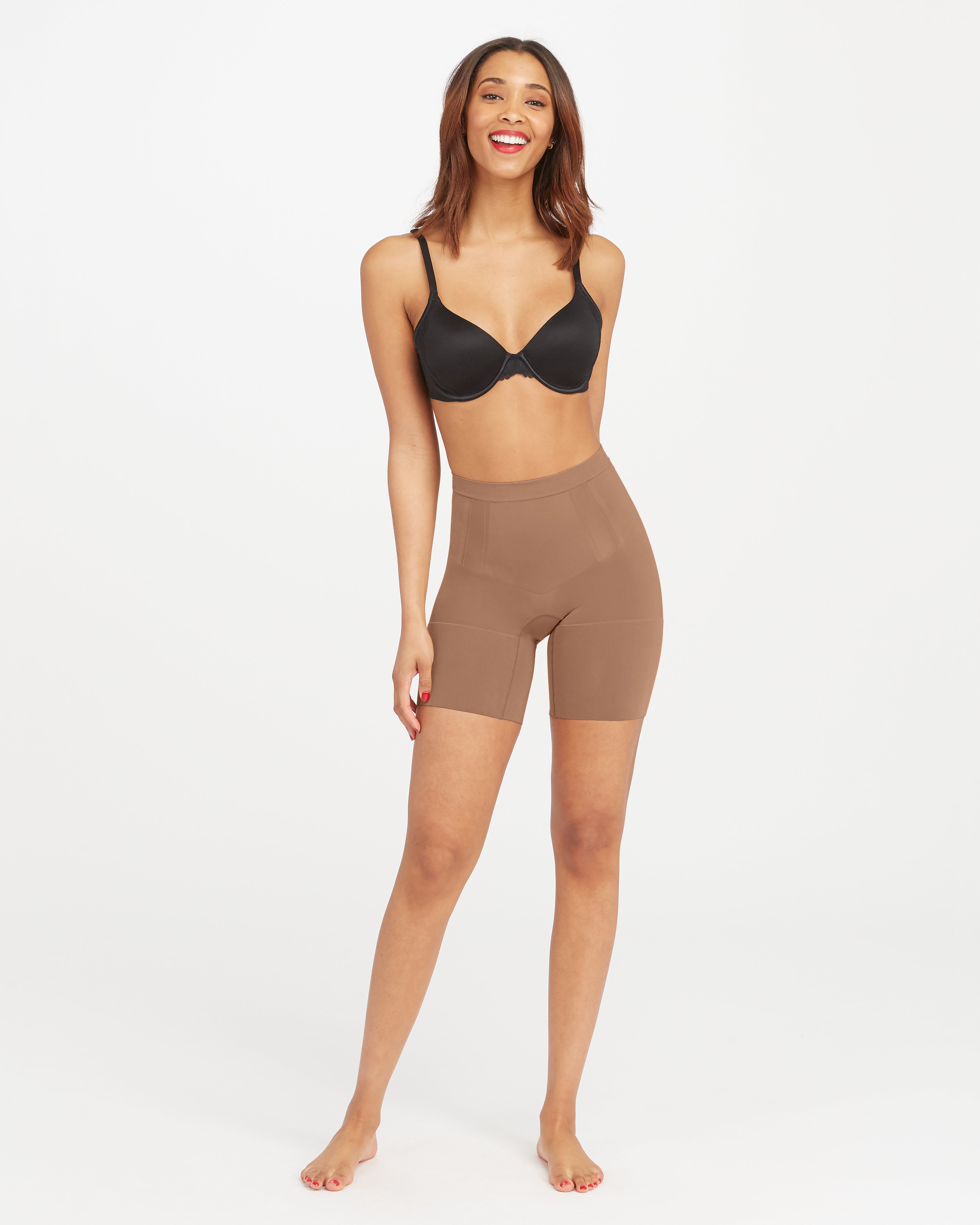 SPANX Sculpt OnCore Mid Thigh Shorts - High Waist Shaping Shorts for Women | Tummy Control & Thigh Slimming | Perfect for Workout, Yoga & Everyday Wear
