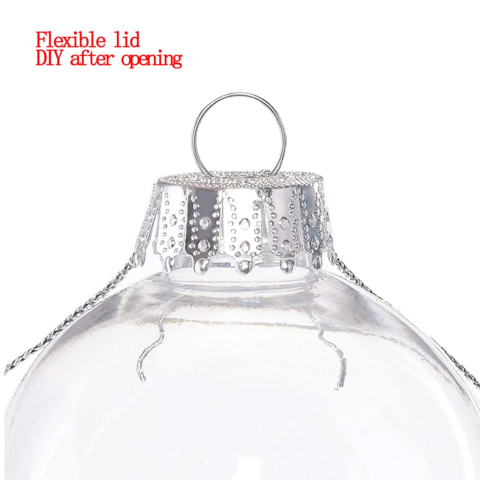 12 Pack Clear Plastic Fillable Ornament Balls - 2.36 Inch (60mm) DIY Christmas Decorations for Tree, Halloween Party, Birthday, Wedding & Craft Projects - Perfect for Holiday Gift Giving & Home Decor