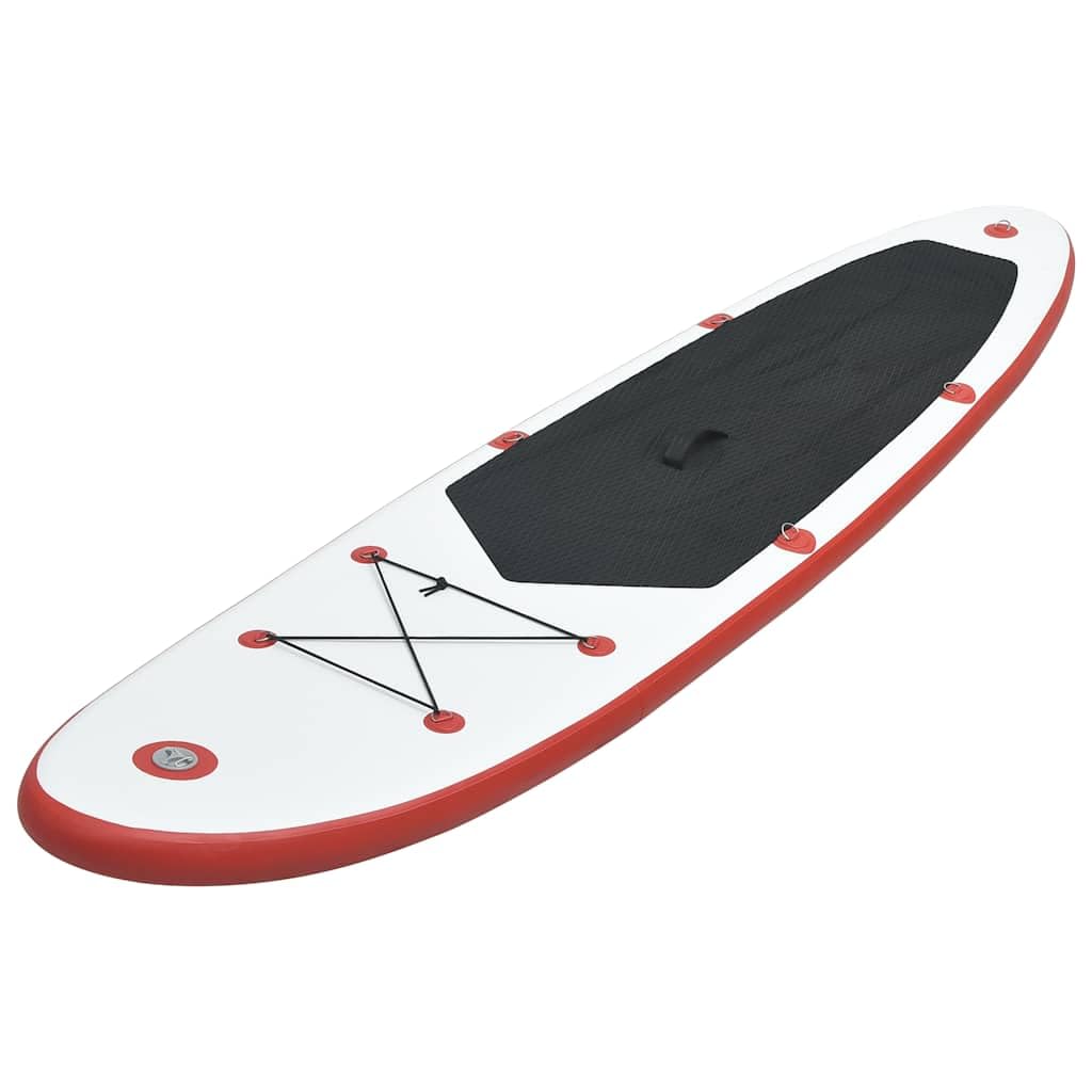 Inflatable Stand Up Paddle Board Set - 13.8ft SUP Surfboard with Paddle & Pump (Red/White) for Lakes, Rivers & Ocean Recreation