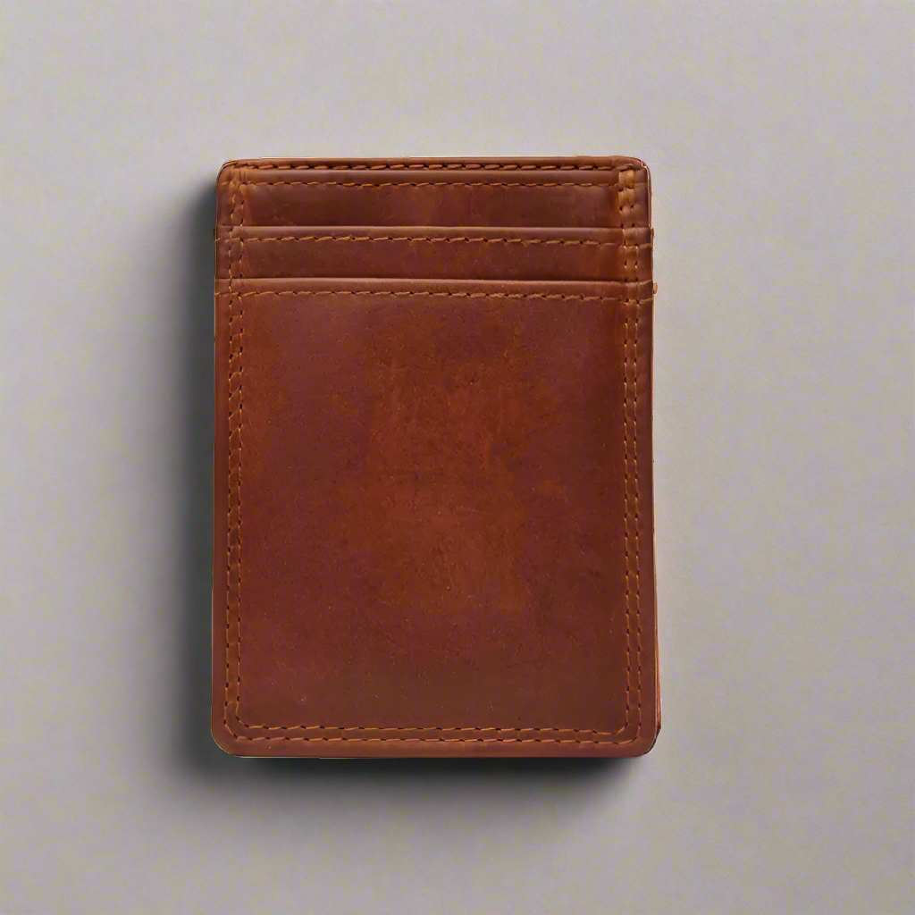 Rugged Earth Genuine Leather Money Clip Wallet for Men - Slim RFID Blocking Bifold Wallet with Cash Holder - Perfect for Travel, Business & Everyday Use